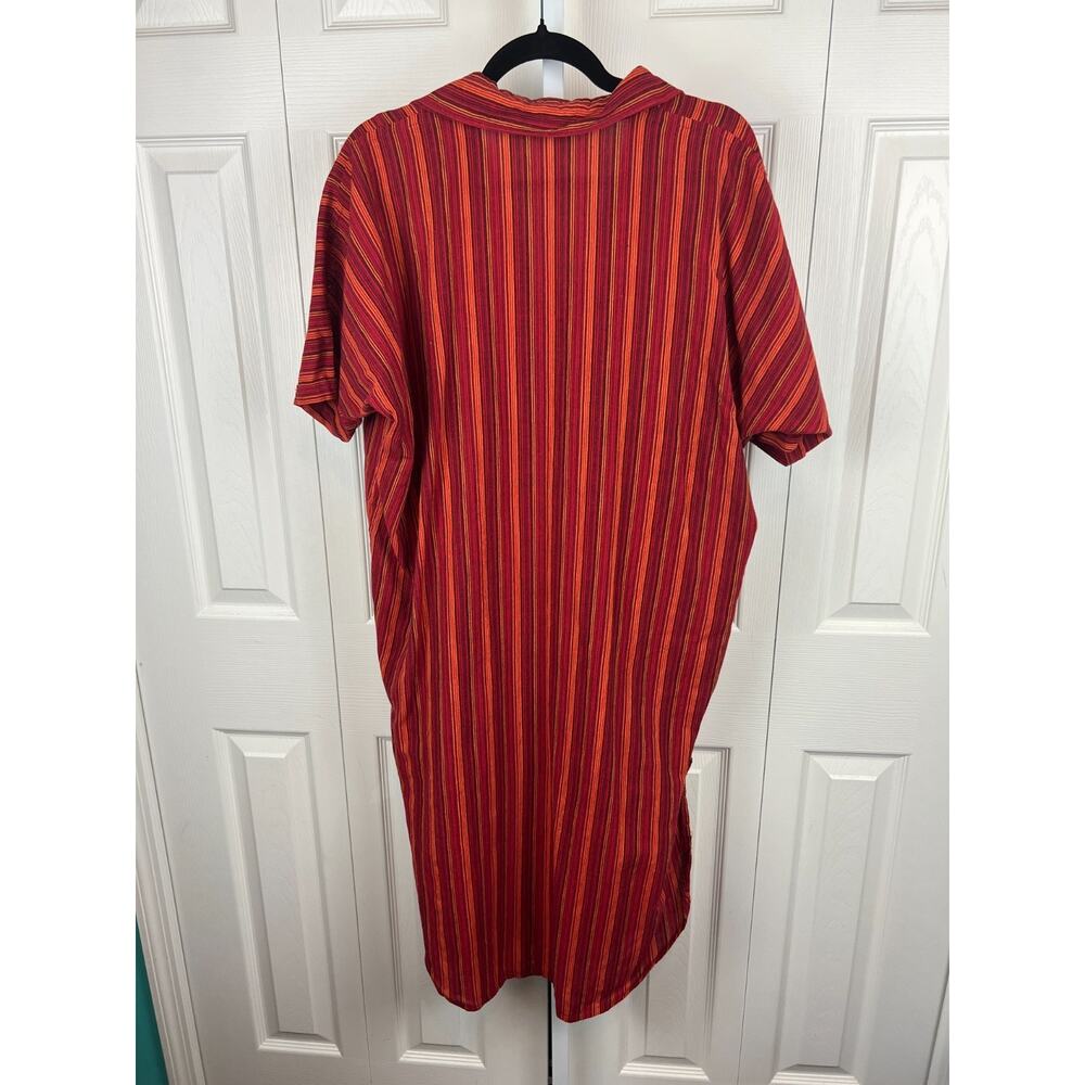 Boho Cotton Tunic Dress Nepal Striped Festival Lagenlook OS - Picture 5 of 9